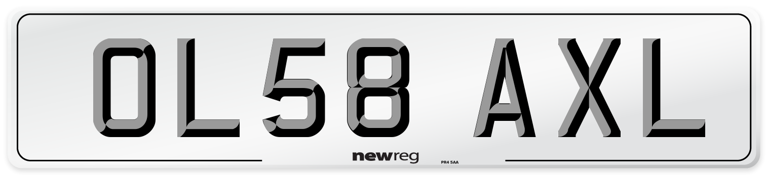 OL58 AXL Number Plate from New Reg